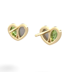 Peridot 'Our Heart' 14K Yellow Gold earrings E5072