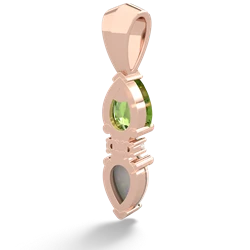 Peridot Bowtie Drop 14K Rose Gold pendant P0865