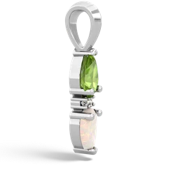 Peridot Bowtie Drop 14K White Gold pendant P0865