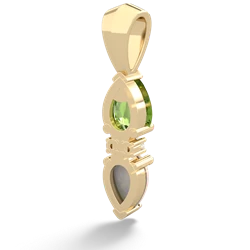 Peridot Bowtie Drop 14K Yellow Gold pendant P0865