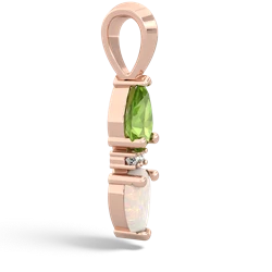 Peridot Bowtie Drop 14K Rose Gold pendant P0865