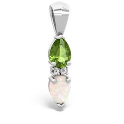 Peridot Bowtie Drop 14K White Gold pendant P0865