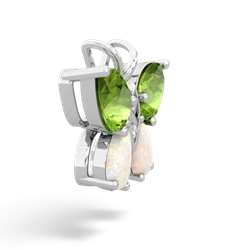 Peridot Butterfly 14K White Gold pendant P2215