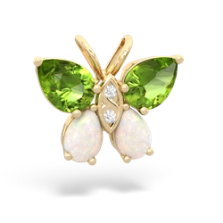 Peridot Butterfly 14K Yellow Gold pendant P2215