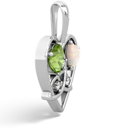 Peridot Celtic Trinity Heart 14K White Gold pendant P5331