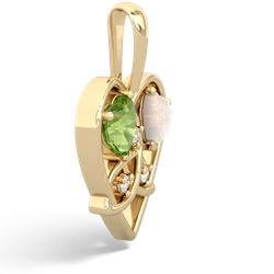 Peridot Celtic Trinity Heart 14K Yellow Gold pendant P5331