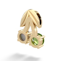 Peridot Sweet Cherries 14K Yellow Gold pendant P7001