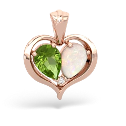 Peridot Two Become One 14K Rose Gold pendant P5330