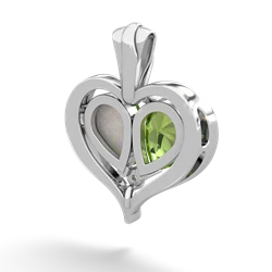 Peridot Two Become One 14K White Gold pendant P5330