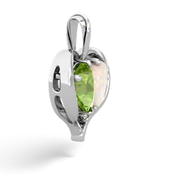 Peridot Two Become One 14K White Gold pendant P5330