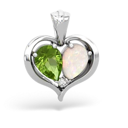 Peridot Two Become One 14K White Gold pendant P5330