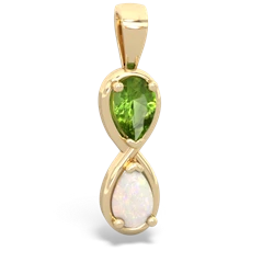 Peridot Infinity 14K Yellow Gold pendant P5050