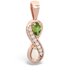 Peridot Diamond Infinity 14K Rose Gold pendant P5390