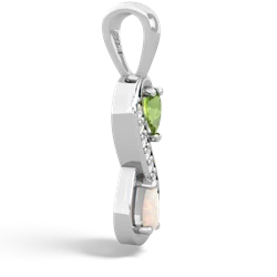 Peridot Diamond Infinity 14K White Gold pendant P5390