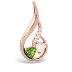 Peridot Keepsake Curves 14K Rose Gold pendant P5450