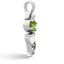 Peridot Kitten 14K White Gold pendant P5780