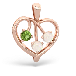 Peridot Glowing Heart 14K Rose Gold pendant P2233