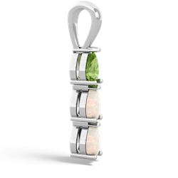 Peridot Dew Drops 14K White Gold pendant P2251