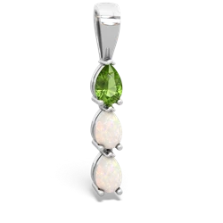 Peridot Dew Drops 14K White Gold pendant P2251