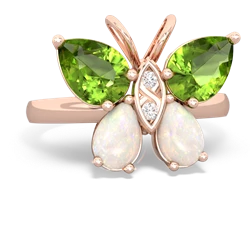 Peridot Butterfly 14K Rose Gold ring R2215