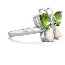 Peridot Butterfly 14K White Gold ring R2215