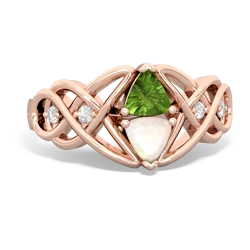 Peridot Keepsake Celtic Knot 14K Rose Gold ring R5300