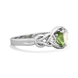 Peridot Celtic Love Knot 14K White Gold ring R5420