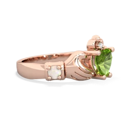 Peridot Claddagh Keepsake 14K Rose Gold ring R5245