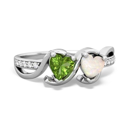 Peridot Side By Side 14K White Gold ring R3090