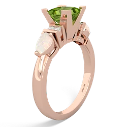 Peridot 6Mm Princess Eternal Embrace Engagement 14K Rose Gold ring C2002