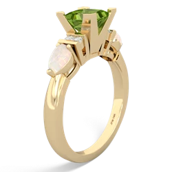 Peridot 6Mm Princess Eternal Embrace Engagement 14K Yellow Gold ring C2002