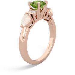 Peridot 6Mm Round Eternal Embrace Engagement 14K Rose Gold ring R2005