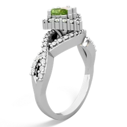 Peridot Diamond Twist 'One Heart' 14K White Gold ring R2640HRT