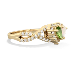 Peridot Diamond Twist 'One Heart' 14K Yellow Gold ring R2640HRT