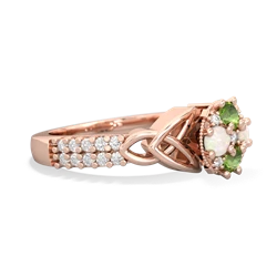 Peridot Celtic Knot Cluster Engagement 14K Rose Gold ring R26443RD