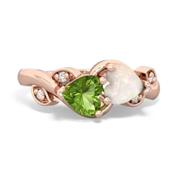 Peridot Floral Elegance 14K Rose Gold ring R5790