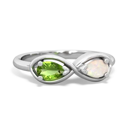 Peridot Infinity 14K White Gold ring R5050