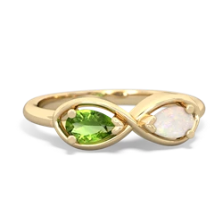 Peridot Infinity 14K Yellow Gold ring R5050