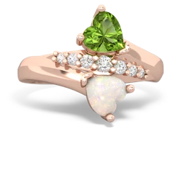 Peridot Heart To Heart 14K Rose Gold ring R2064