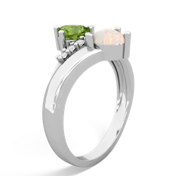 Peridot Heart To Heart 14K White Gold ring R2064