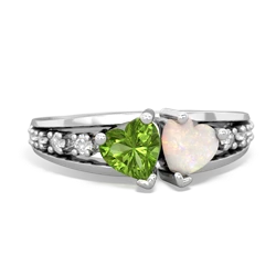 Peridot Heart To Heart 14K White Gold ring R3342