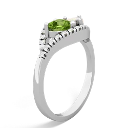 Peridot Mother And Child 14K White Gold ring R3010