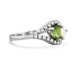 Peridot Mother And Child 14K White Gold ring R3010