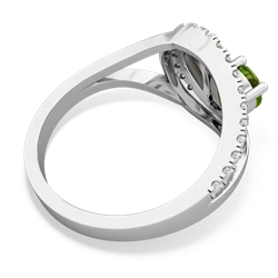 Peridot Nestled Heart Keepsake 14K White Gold ring R5650