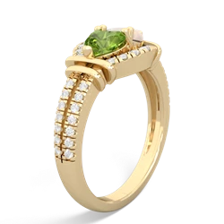 Peridot Art-Deco Keepsake 14K Yellow Gold ring R5630