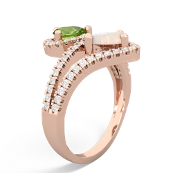 Peridot Diamond Dazzler 14K Rose Gold ring R3000