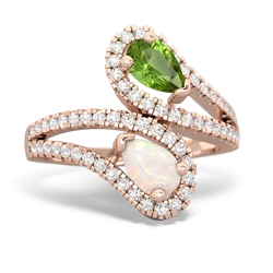 Peridot Diamond Dazzler 14K Rose Gold ring R3000