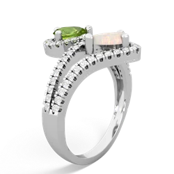 Peridot Diamond Dazzler 14K White Gold ring R3000