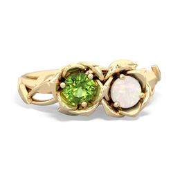 Peridot Rose Garden 14K Yellow Gold ring R5510