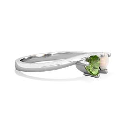 Peridot Sweethearts 14K White Gold ring R5260
